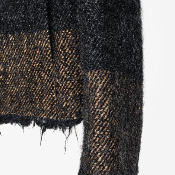 Annette Gortz Grey Brown Ombre Multi-Fibre Frayed Hems Jacket - Picture 6 of 16